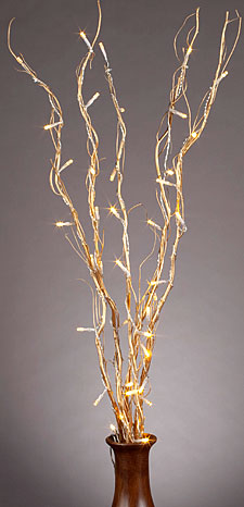 Battery Operated Gold Twig Branch - 50 LED's 39 Inch Tall